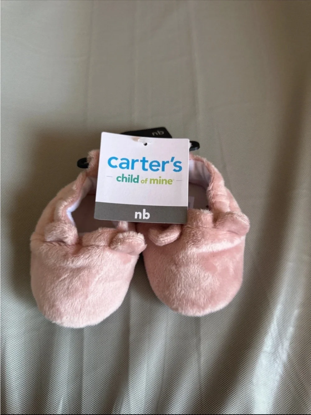 Carter's Plush Pink Baby Slip-On Booties